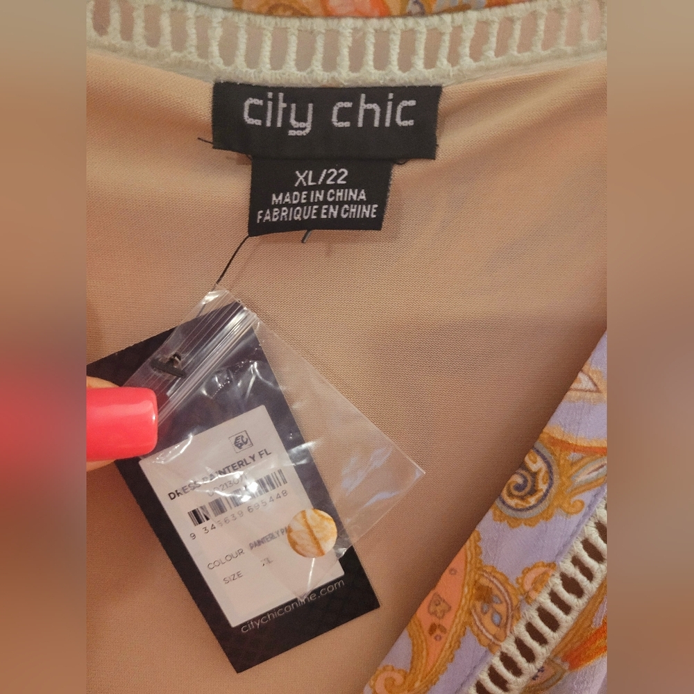 🥭🪻City Chic Pastel Floral Midi Dress - Picture 3 of 16